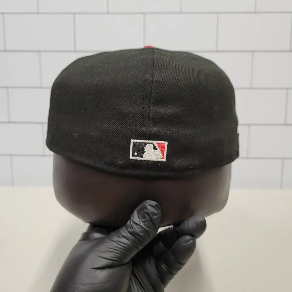 New Era Tampa Bay Devil Rays 59FIFTY Fitted Hat 7 5/8 Black Red Side Patch
